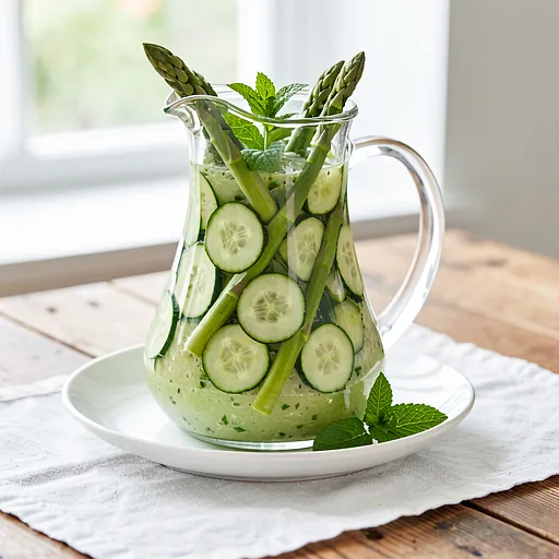 Recipe for: Chilled compote of asparagus and fresh cucumber - photo 1