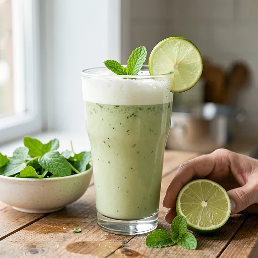 Recipe for: Sour kefir with mint and lime - photo 1