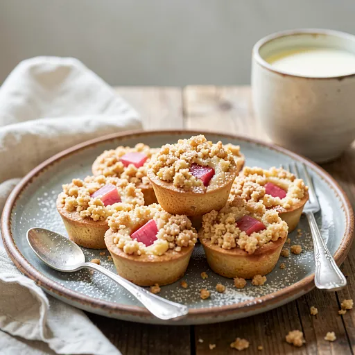 Recipe for: Small rhubarb pastries with crumble - photo 1