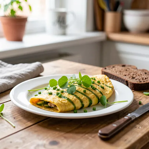 Przepis na: Omlet z młodym szczawiem i szczypiorkiem. - zdjęcie 1