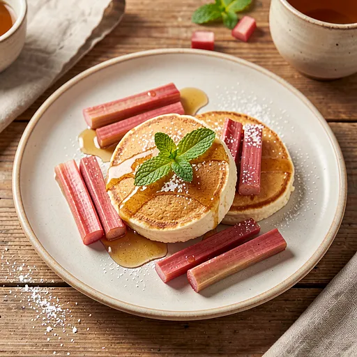 Recipe for: Cottage Cheese Pancakes with Rhubarb and Honey - photo 1
