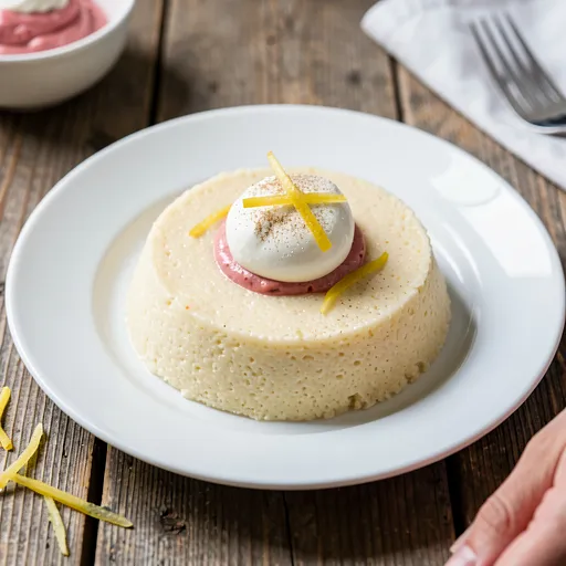 Recipe for: Semolina porridge with rhubarb mousse and cream - photo 1