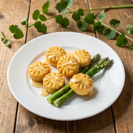 Recipe for: Mini Silesian dumplings with butter and asparagus - photo 1