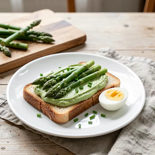 Recipe for: Buttery Toasts with Asparagus and Sorrel Cream - photo 1
