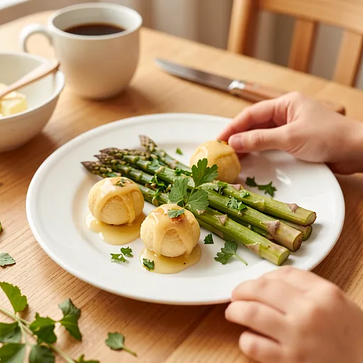 Przepis na: Kopytka małe z masłem i młodymi szparagami - zdjęcie 1