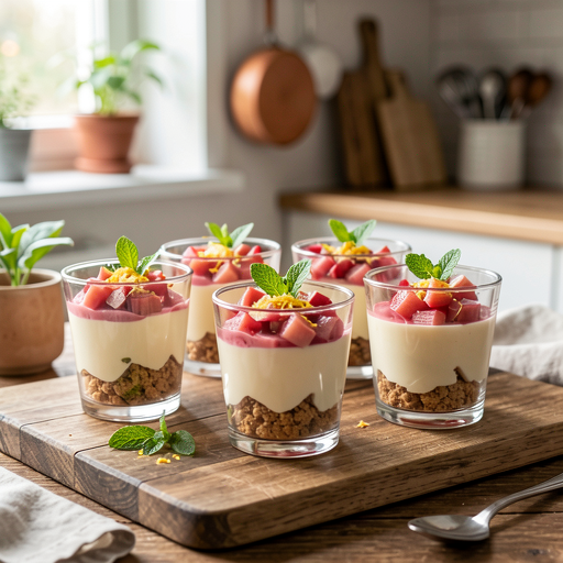 Recipe for: Cold cheesecake in a cup with rhubarb - photo 1