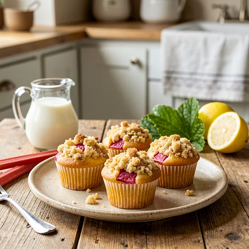 Recipe for: Rhubarb and Crumble Custard Cupcakes - photo 1