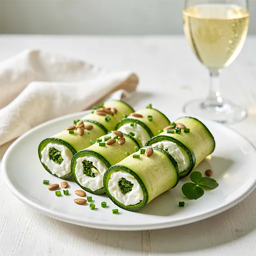 Recipe for: Zucchini rolls stuffed with cottage cheese and fresh sorrel - photo 1