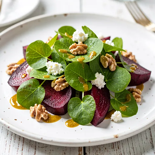 Recipe for: Young sorrel leaves with roasted beetroot and goat cheese - photo 1