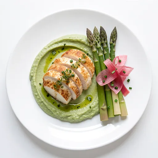 Recipe for: Chicken Tenderloins with Asparagus Purée and Sorrel Vinaigrette - photo 1