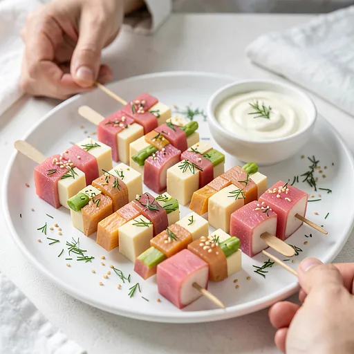 Recipe for: Skewers with Kashubian ham and pickled rhubarb - photo 1