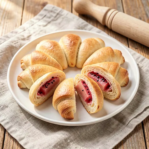 Recipe for: Yeast Croissants with Rhubarb and Vanilla - photo 1