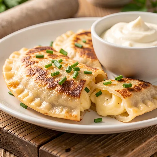 Recipe for: Grilled dumplings with cottage cheese and chives - photo 1