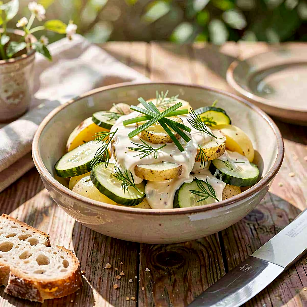 Recipe for: Young Potato Salad with Pickled Cucumber and Dill - photo 1