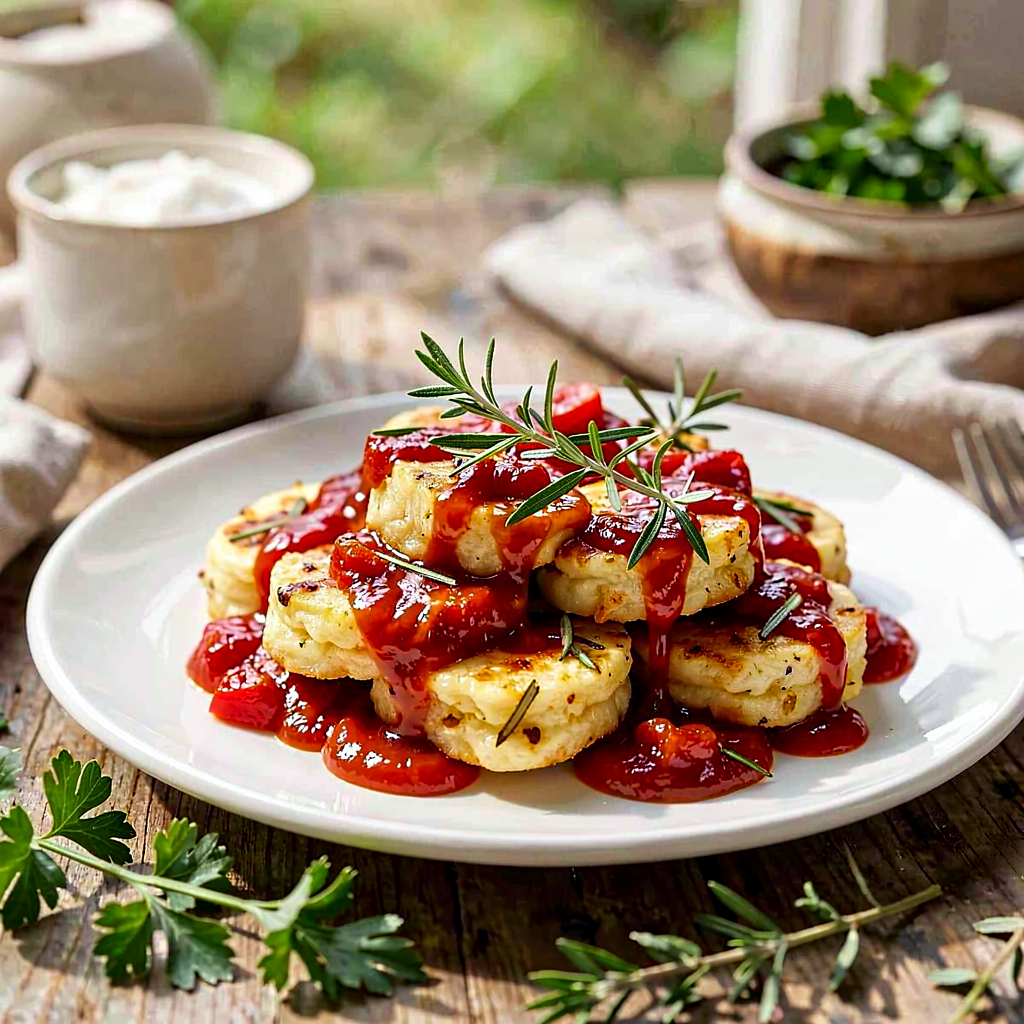 Recipe for: Silesian dumplings with roasted tomato sauce and fresh thyme - photo 1