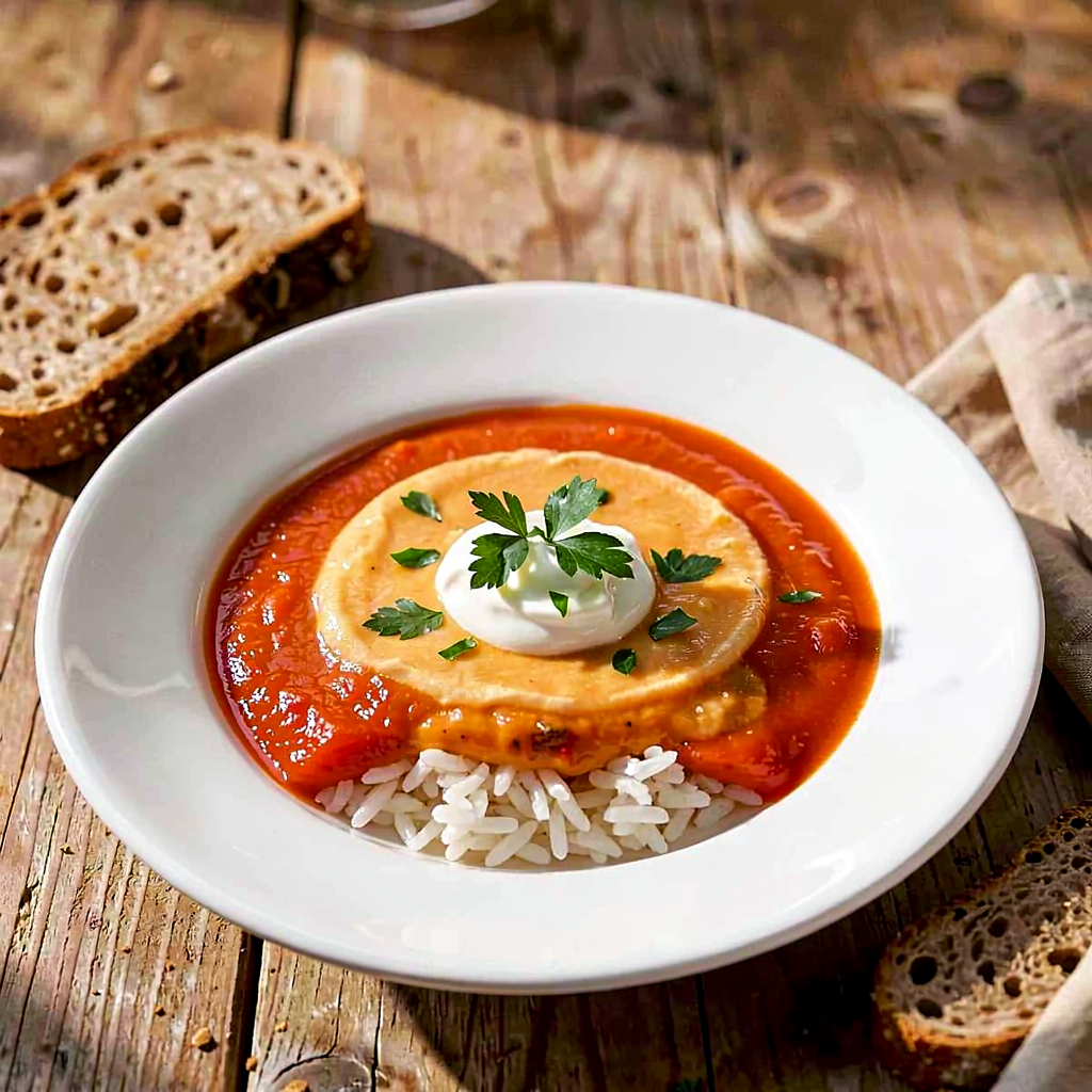 Recipe for: Tomato soup with rice (classic, homemade) - photo 1