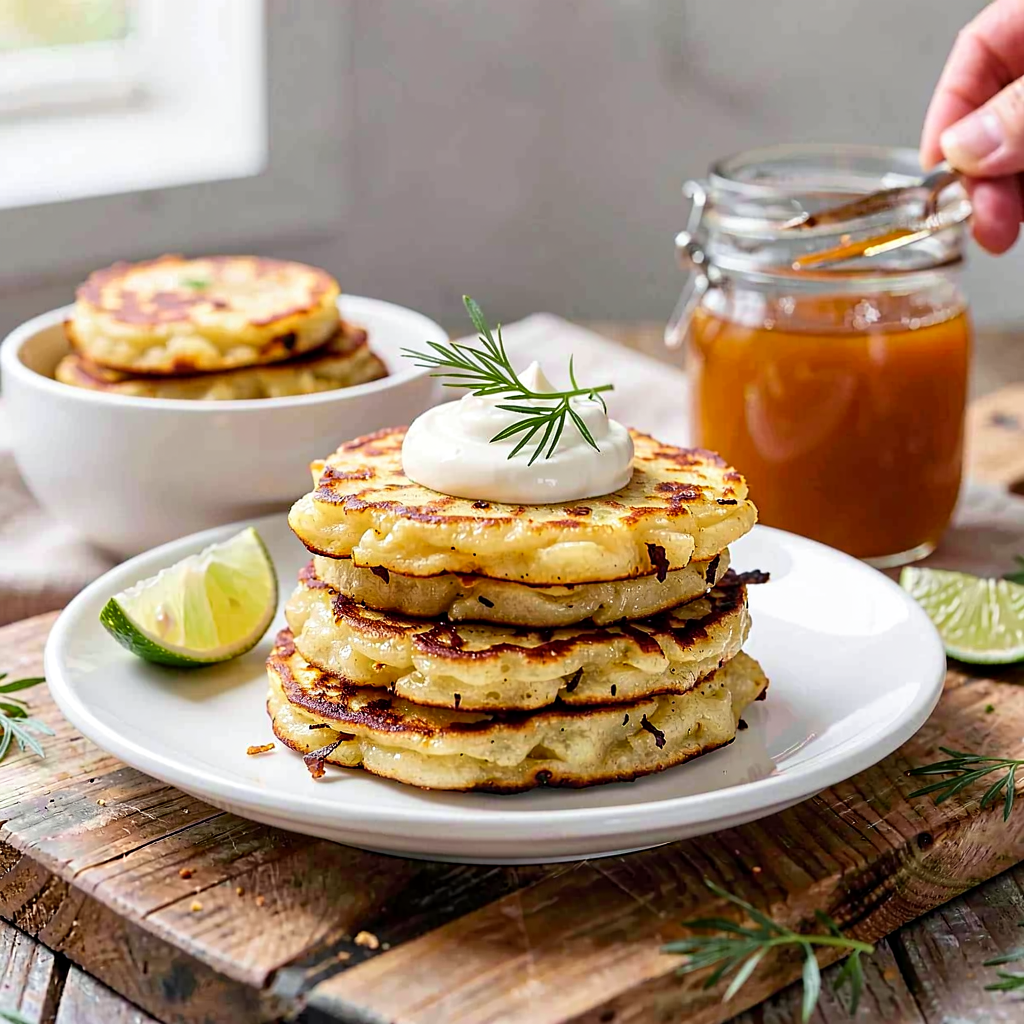Recipe for: Potato pancakes with sour cream - photo 1