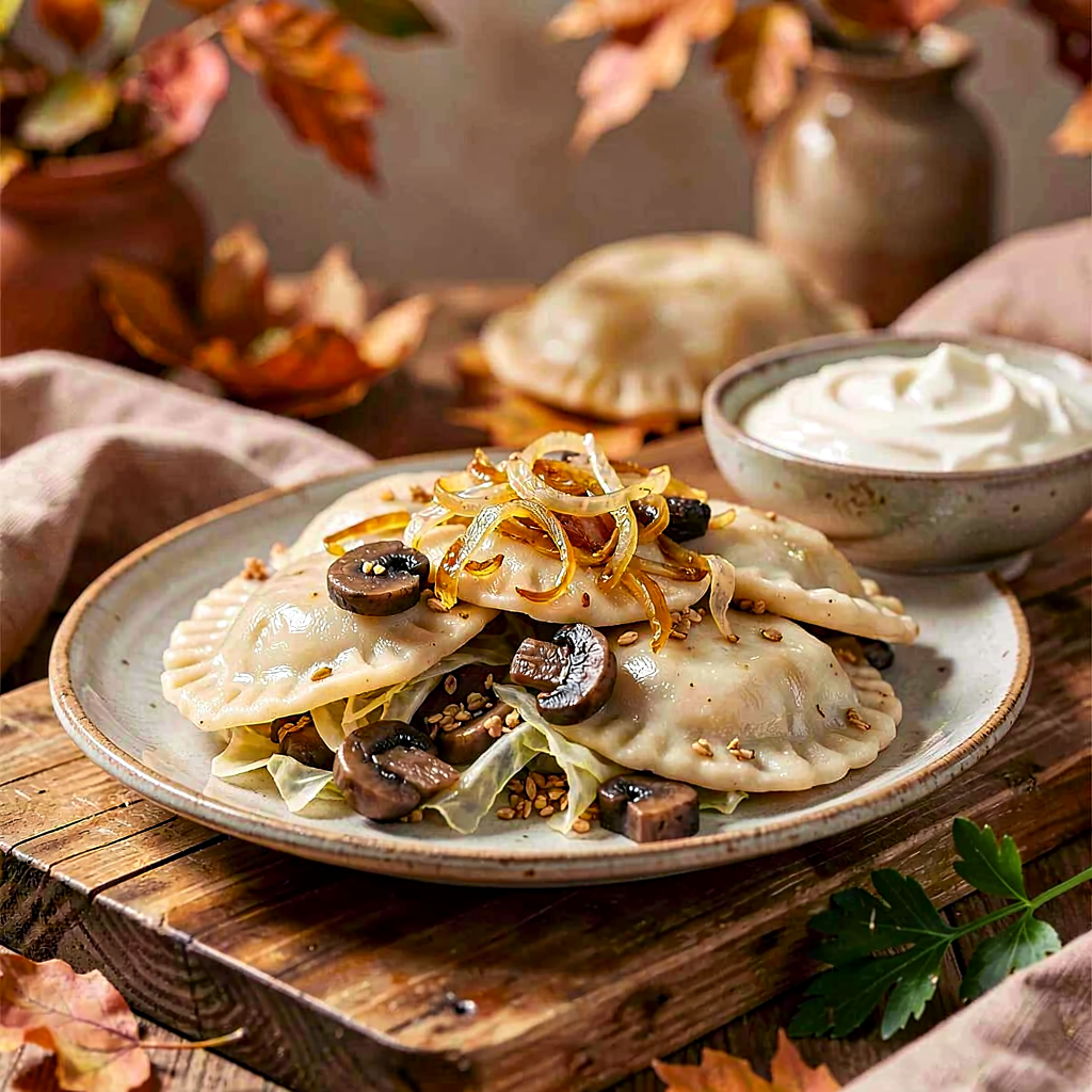 Przepis na: Pierogi z kapustą i grzybami (tradycyjne z nutą kaszy gryczanej) - zdjęcie 1