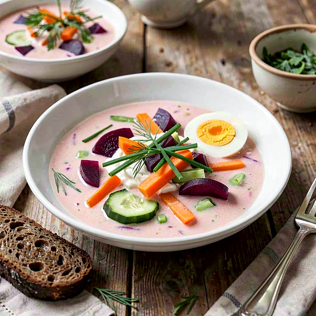 Recipe for: Beetroot soup with natural yogurt and young carrots - photo 1