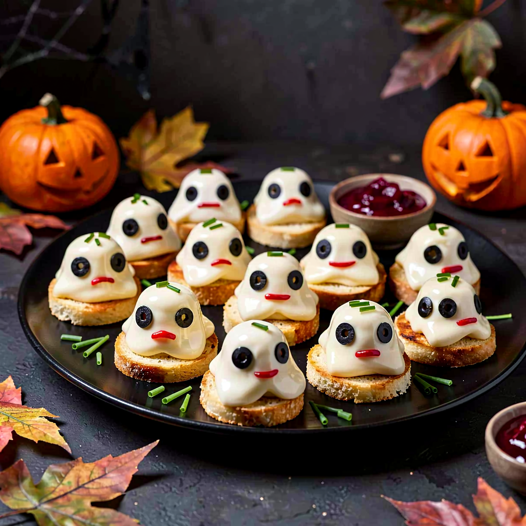 Recipe for: Mini ghost-shaped canapés - photo 1