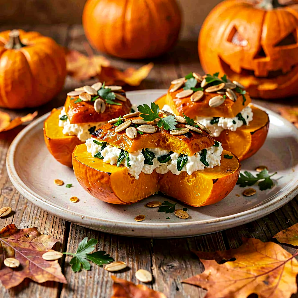 Recipe for: Stuffed Pumpkin with Feta Cheese (Halloween Appetizer) - photo 1