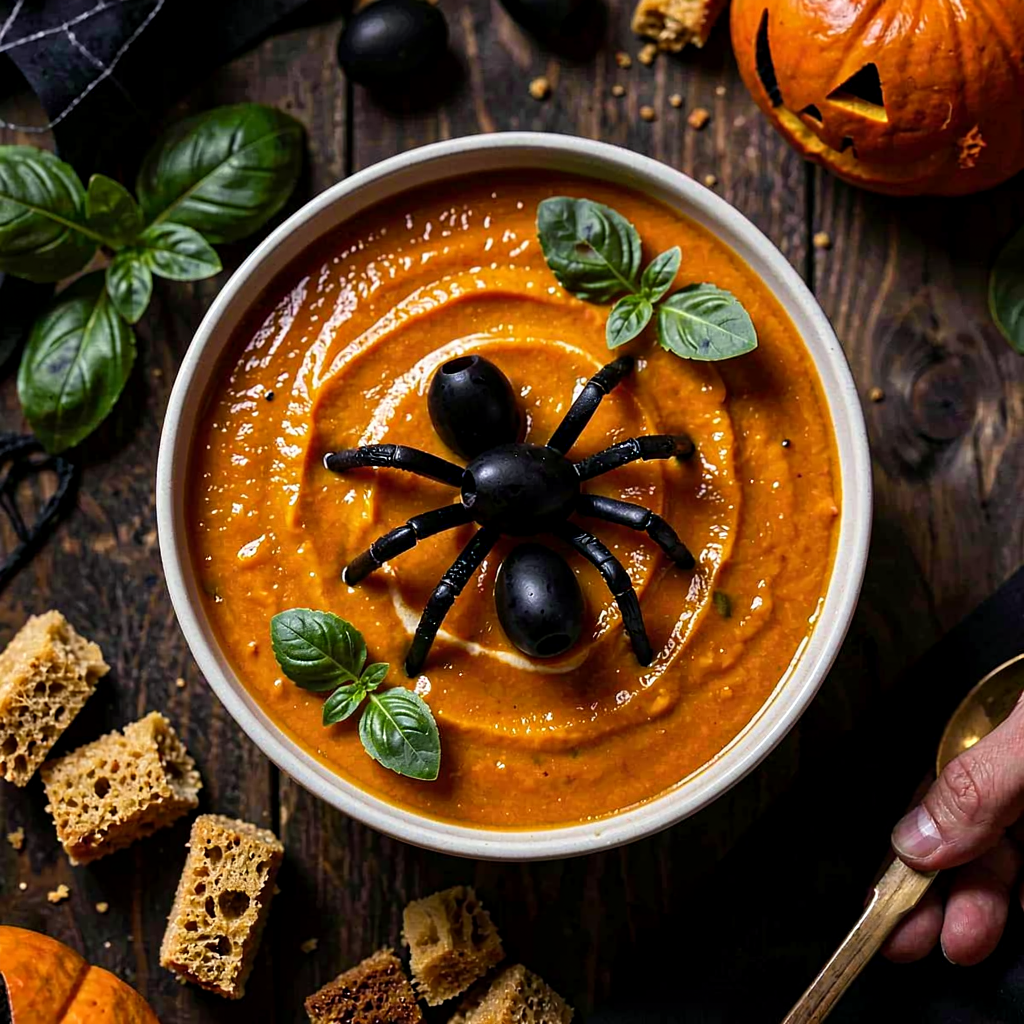 Przepis na: Zupa pomidorowa z czarnymi oliwkami (halloween) - zdjęcie 1