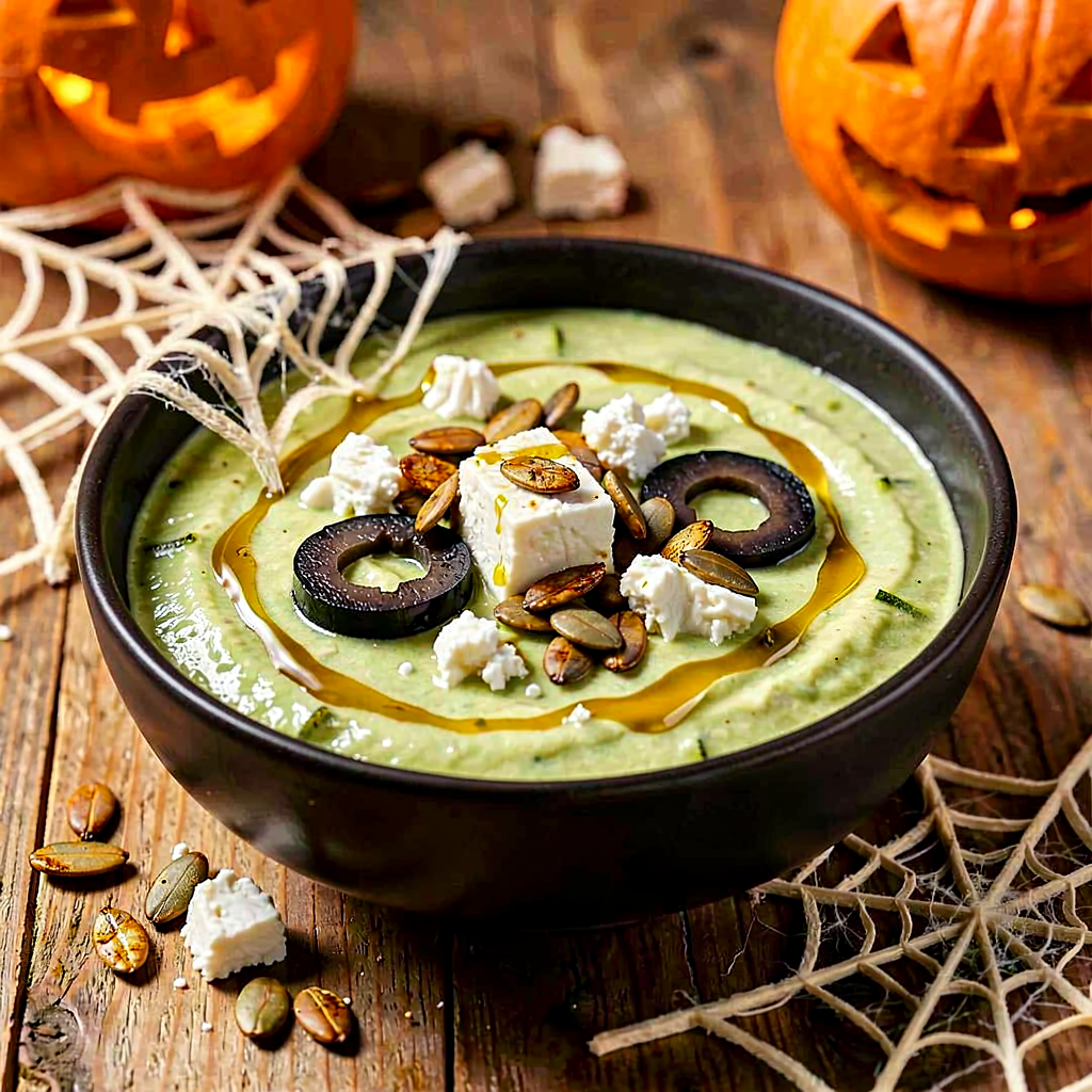 Przepis na: Zupa z cukinii z serem feta (strasznie kremowa na Halloween) - zdjęcie 1