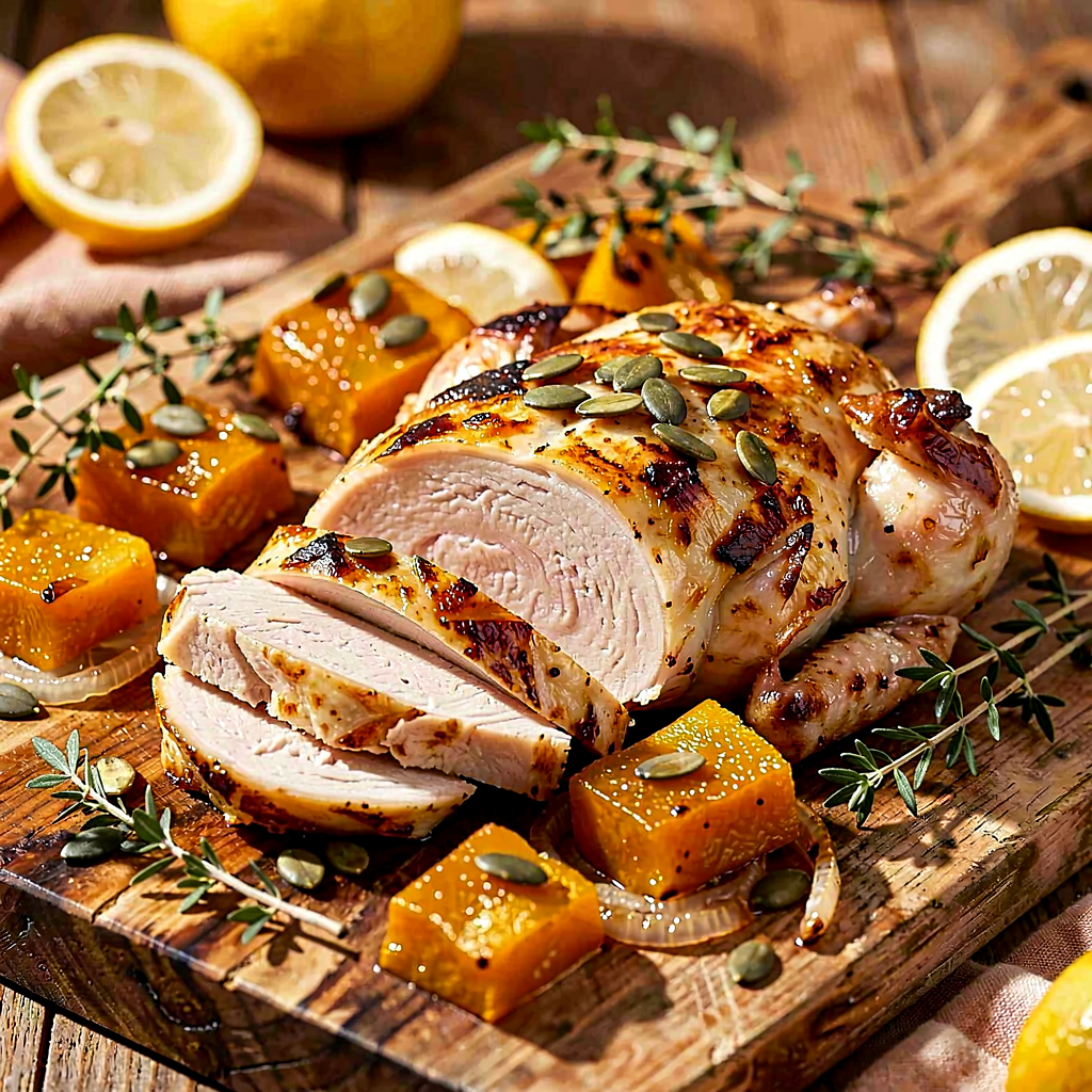 Recipe for: Roasted chicken with pumpkin and herbs - photo 1