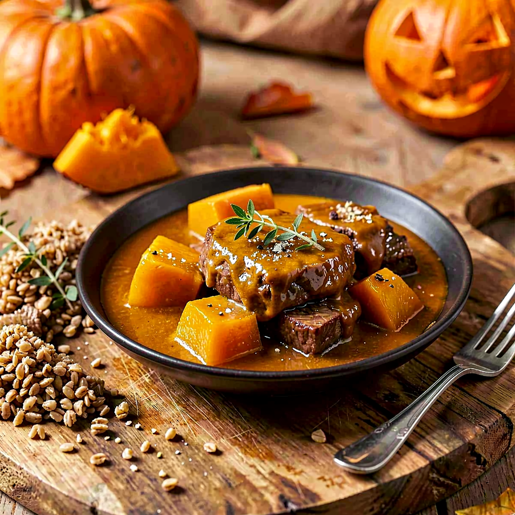 Recipe for: Braised beef in pumpkin sauce (Halloween twist) - photo 1