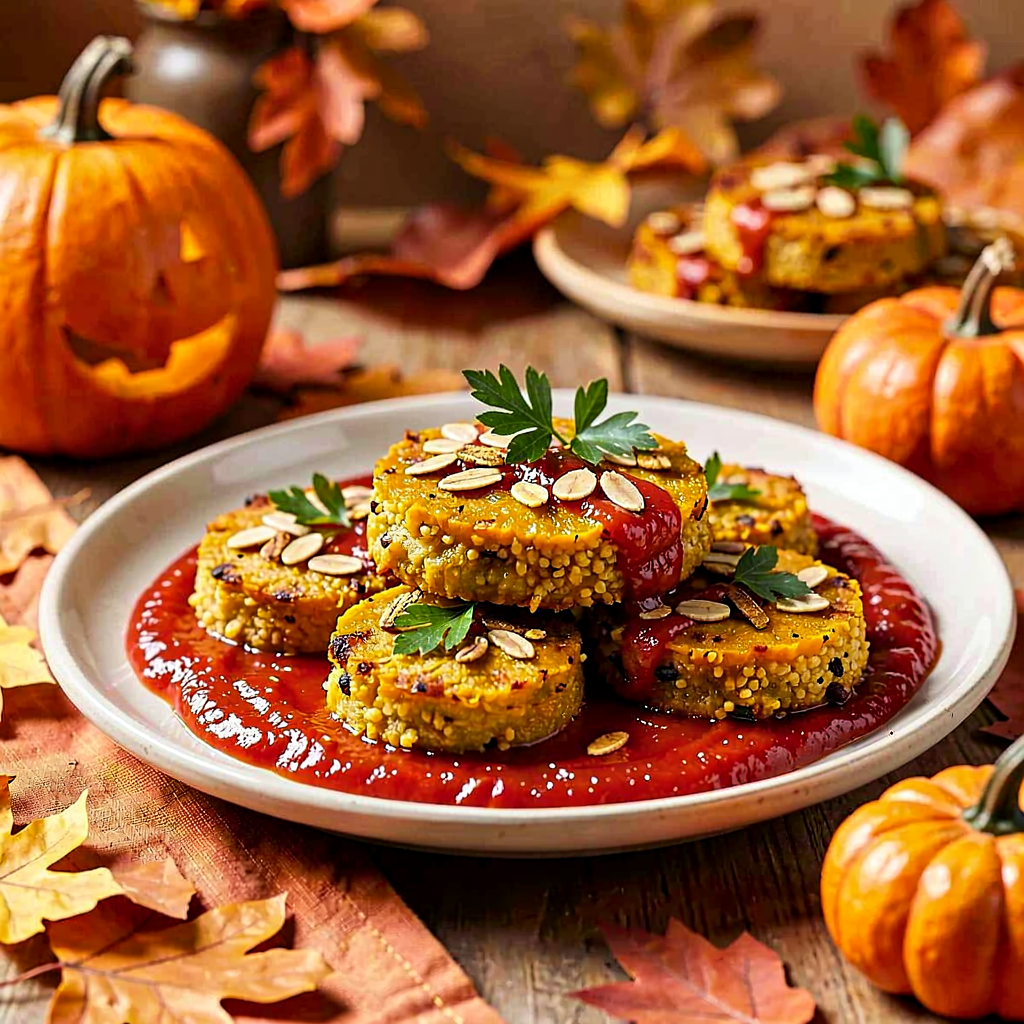 Przepis na: Kotlety z dynią i kaszą jaglaną z sosem pomidorowym (na Halloween) - zdjęcie 1