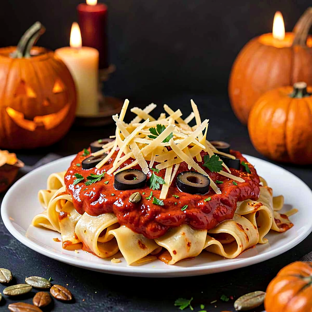 Recipe for: Pasta with roasted pepper sauce (Halloween twist) - photo 1