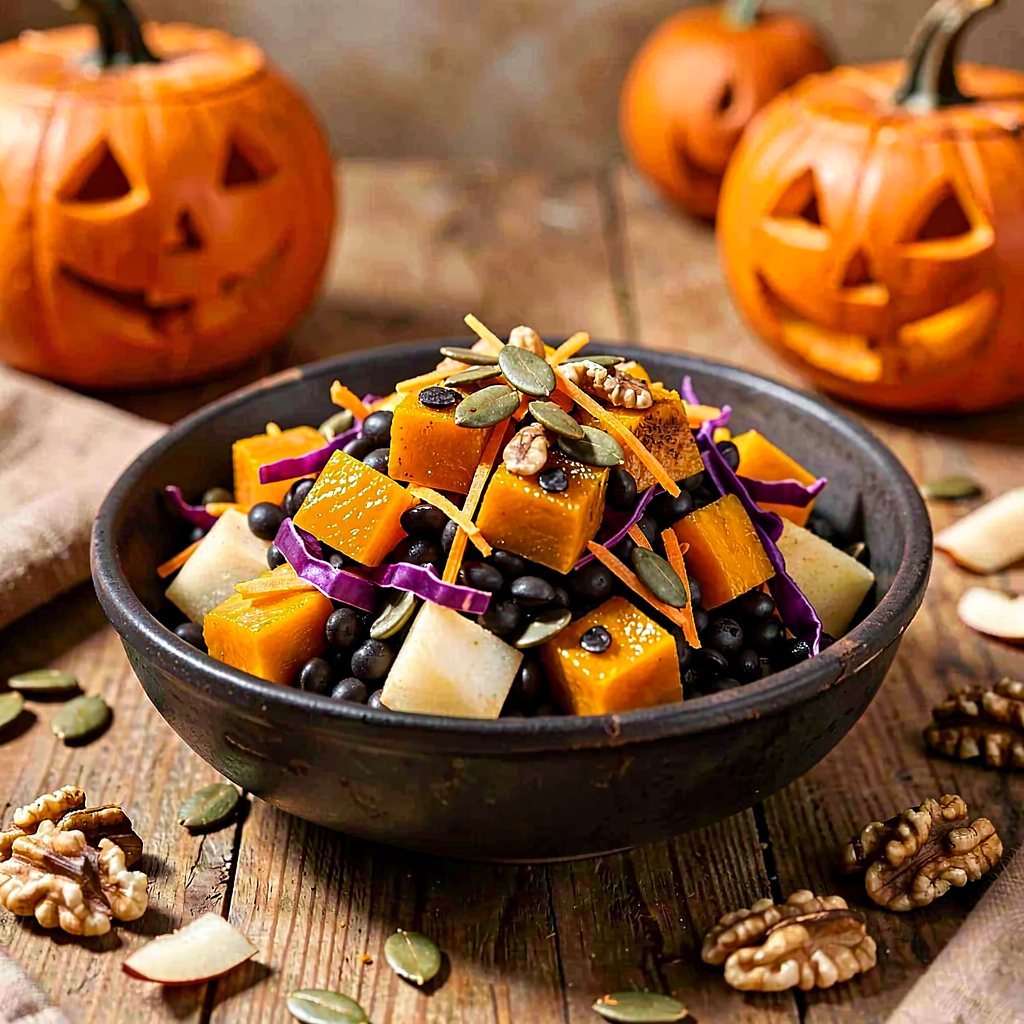 Recipe for: Black Lentil Salad with Roasted Pumpkin (Halloween) - photo 1