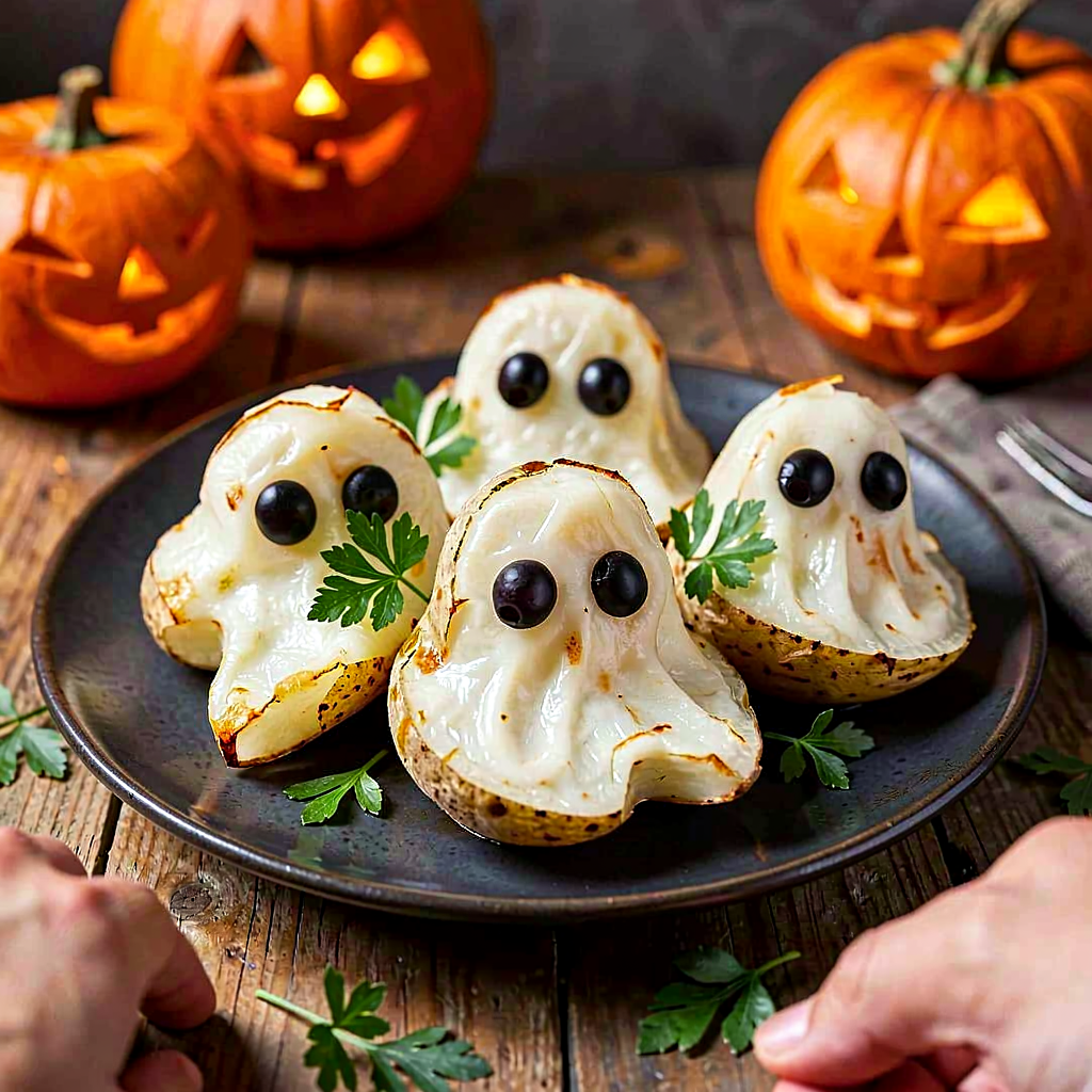 Recipe for: Baked Potatoes in the Shape of Ghosts - photo 1