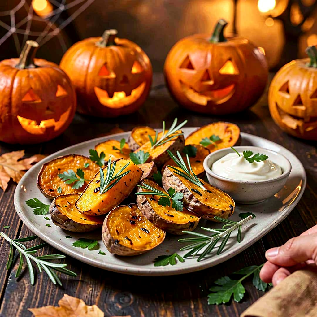 Recipe for: Baked Sweet Potatoes with Rosemary (Halloween Side Dish) - photo 1