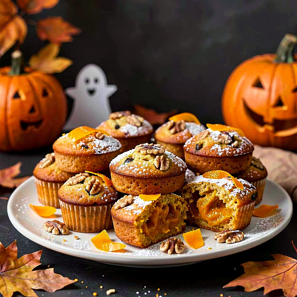 Przepis na: Muffinki z dynią i orzechami (Halloween) - zdjęcie 1