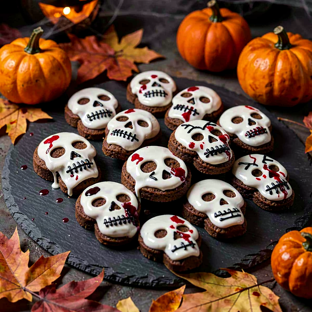 Recipe for: Skull-shaped cookies (Halloween cocoa-vanilla cookies) - photo 1