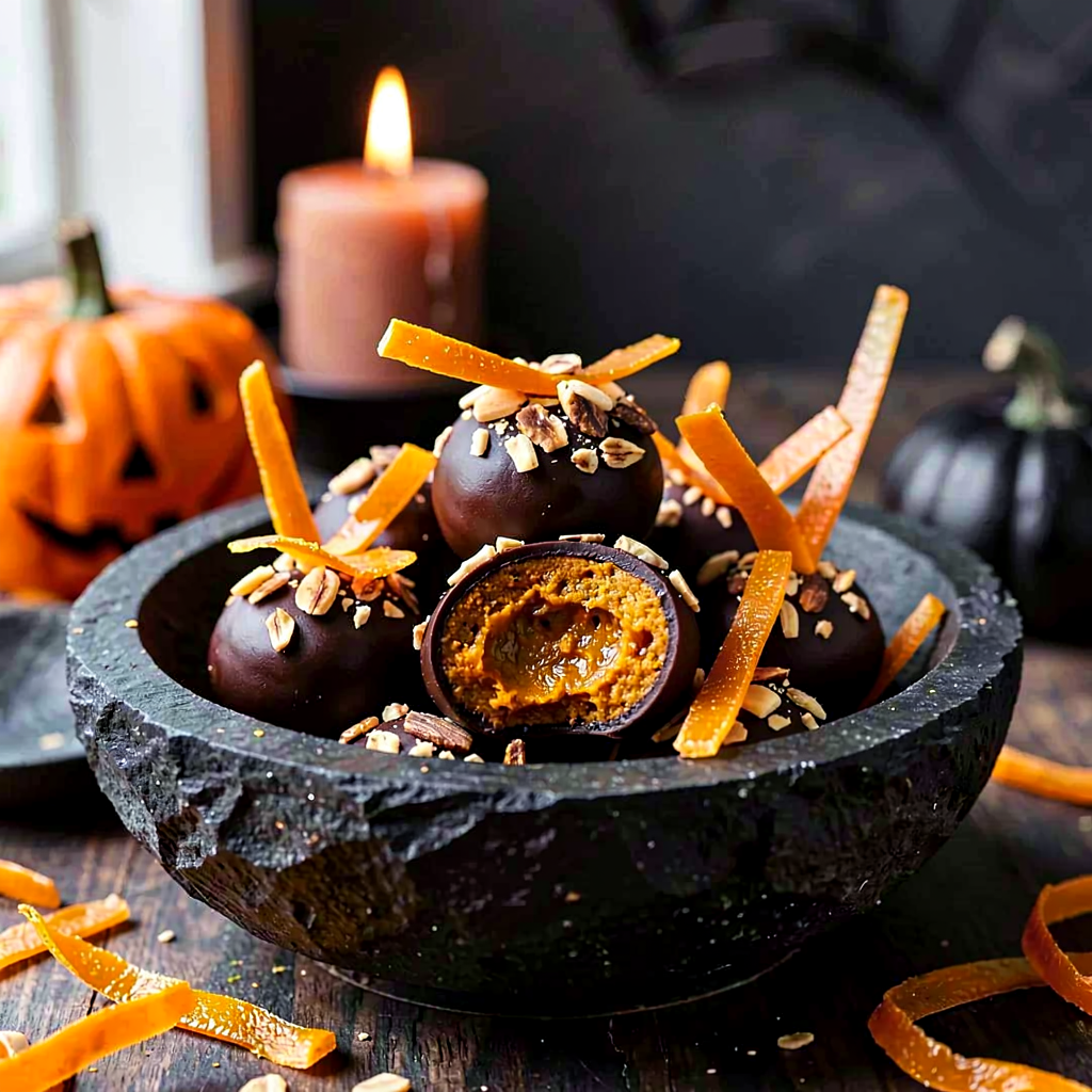 Przepis na: Dyniowe trufle z orzechami (halloween) - zdjęcie 1