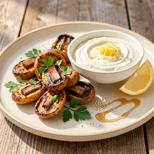 Recipe for: Grilled King Oyster Mushrooms with Herb Butter and Lemon Dip - photo 1