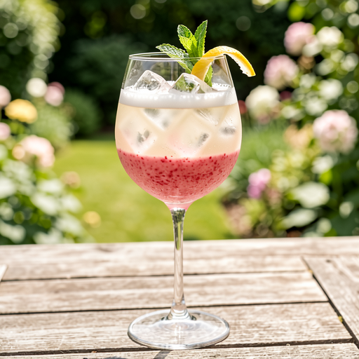 Przepis na: Letni spritz z kwiatem czarnego bzu i puree malinowym - zdjęcie 1