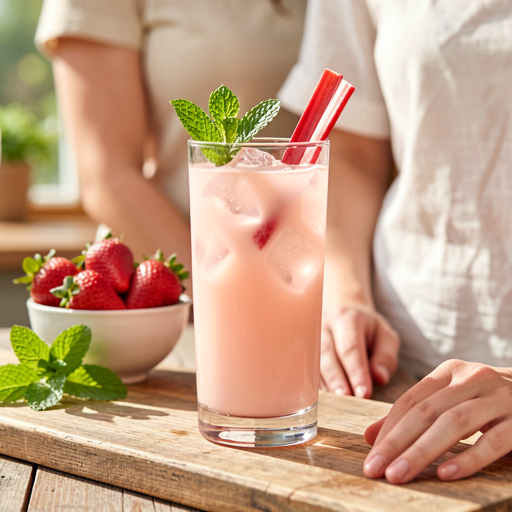 Recipe for: Strawberry-Rhubarb Cocktail with Mint - photo 1