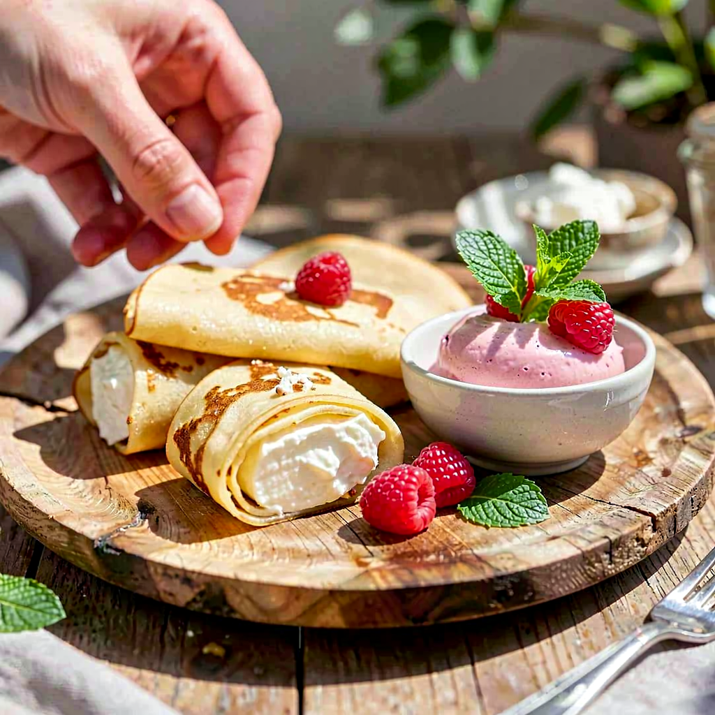 Recipe for: Cottage Cheese Pancakes with Raspberry Sauce - photo 1