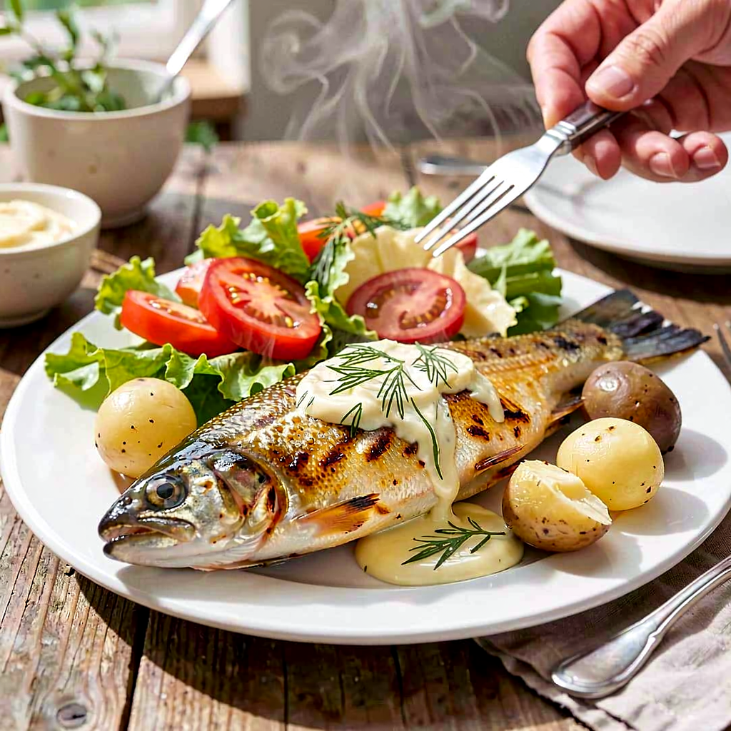 Recipe for: Masurian trout grilled in dill butter - photo 1
