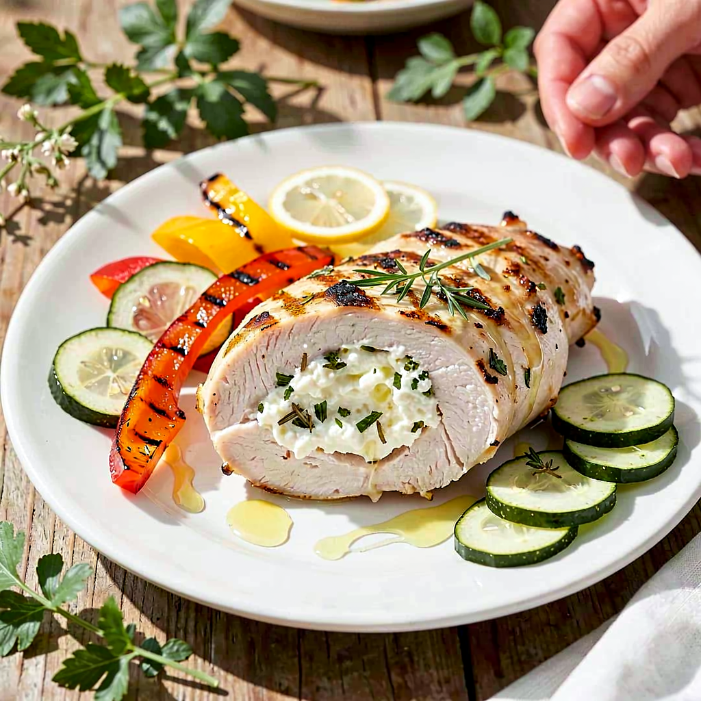 Recipe for: Grilled chicken breast stuffed with cheese and herbs. - photo 1