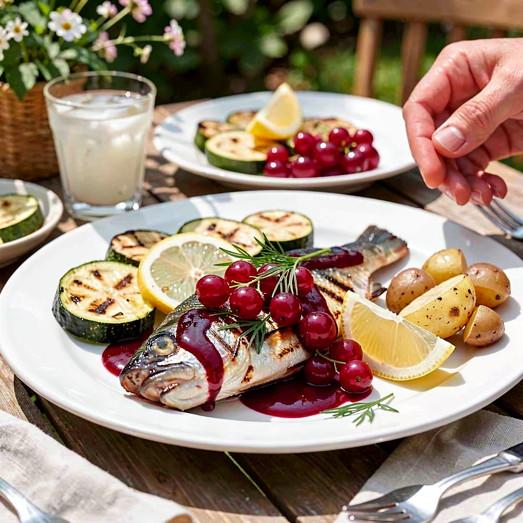 Recipe for: Grilled Zander with Red Currant Sauce - photo 1