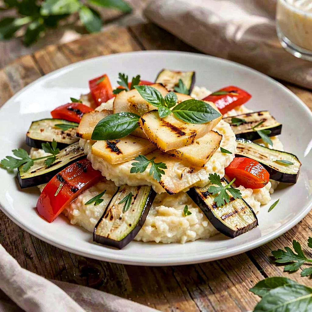 Recipe for: Grilled risotto with summer vegetables and smoked oscypek - photo 1