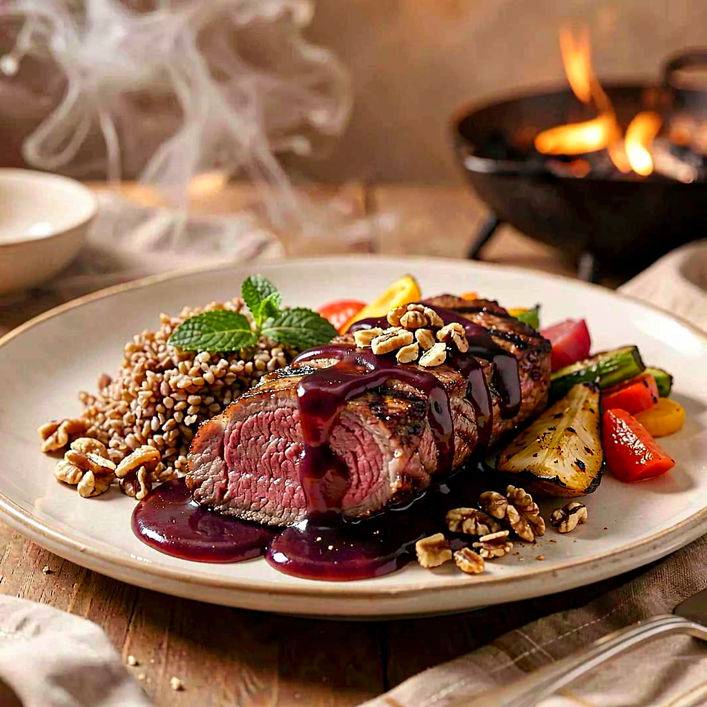 Recipe for: Grilled venison tenderloins in plum and cinnamon sauce - photo 1