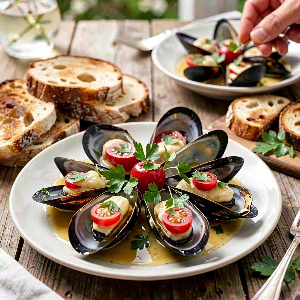 Recipe for: Mussels in Kashubian style with white wine, cherry tomatoes, and parsley - photo 1
