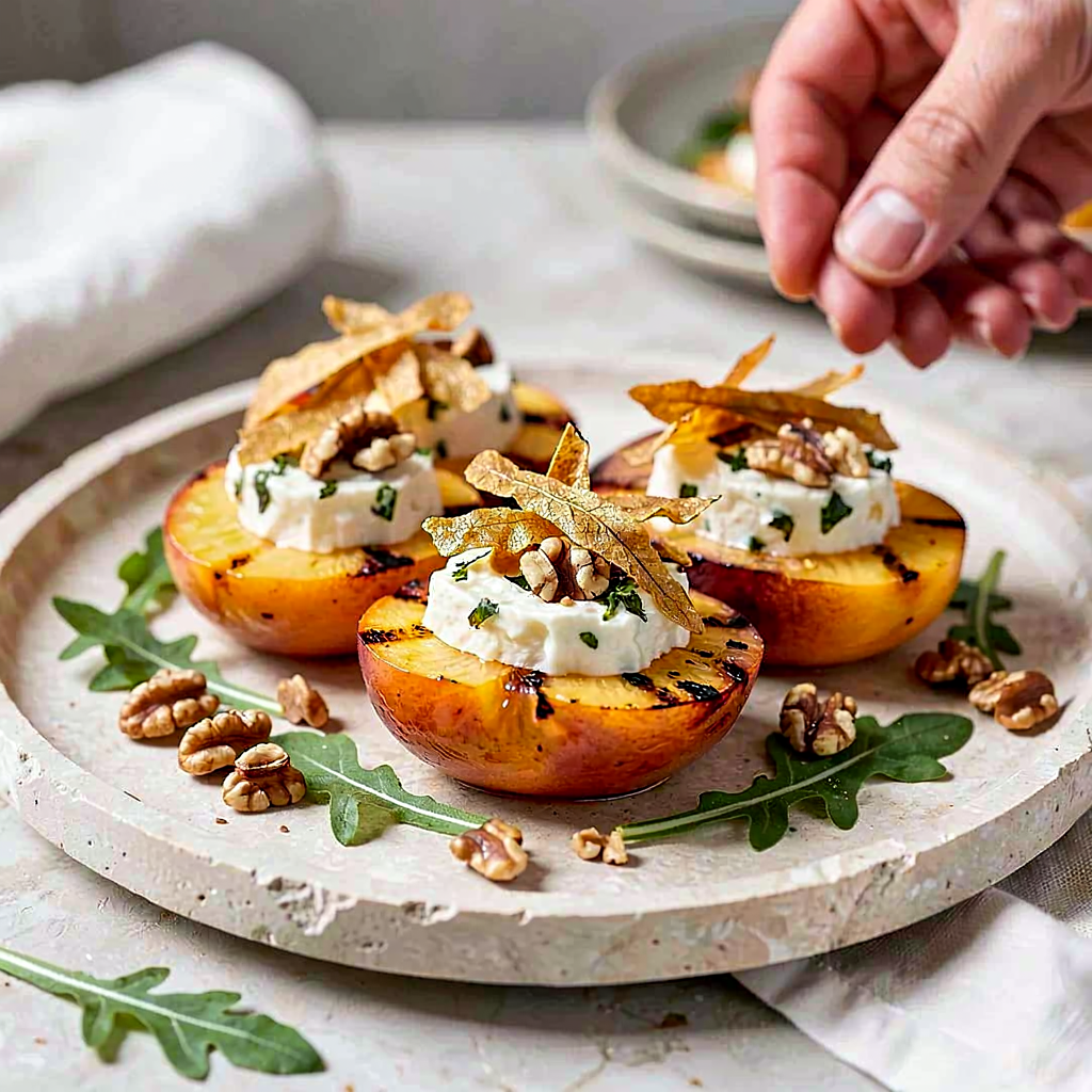 Recipe for: Grilled Polish Peach with Cottage Cheese and Sage - photo 1