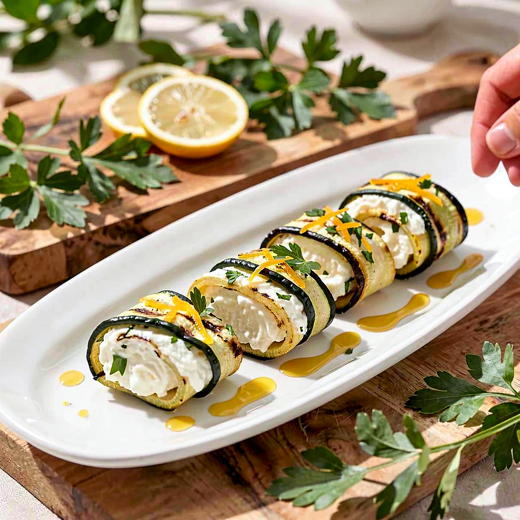 Recipe for: Grilled zucchini pastries with ricotta, parsley, and citrus zest - photo 1