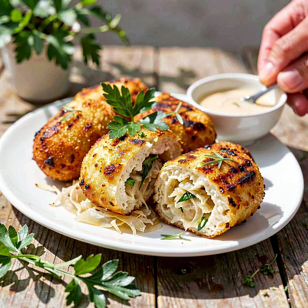 Recipe for: Grilled croquettes with sauerkraut and fresh marjoram - photo 1